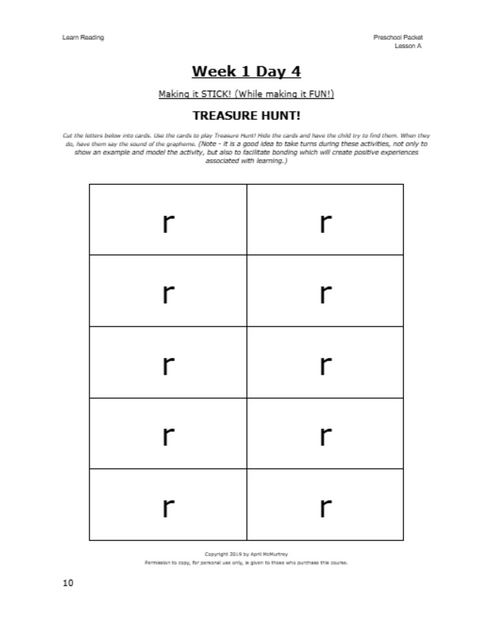 Preschool Packet (Age 2-5)