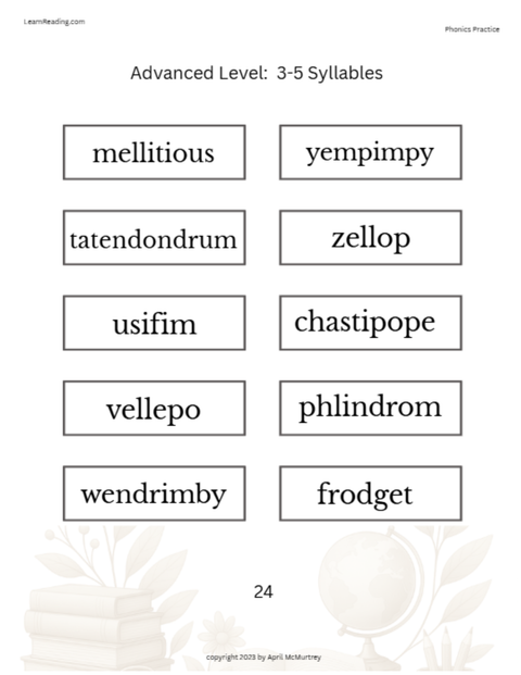 Beginning-Intermediate-Advanced Phonics Packet